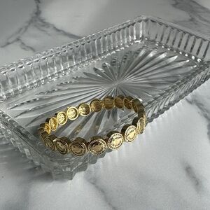 Authentic Lisa Gozlan Classic 18K Gold Smiley Bracelet